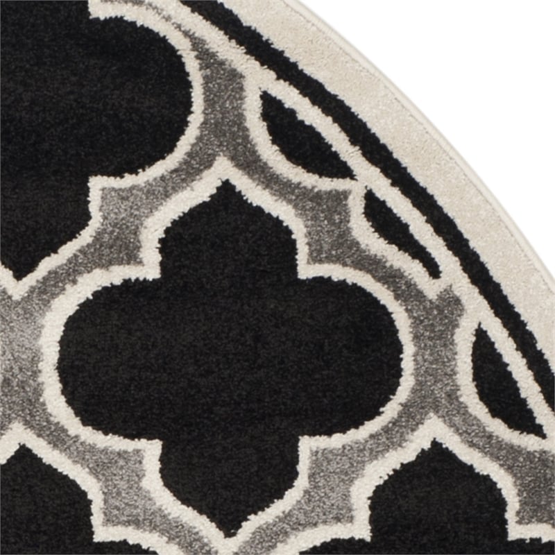 Safavieh Amherst Anthracite Indoor Outdoor Rug - Round 7'