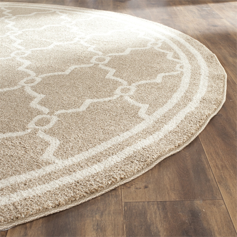 Safavieh Amherst Wheat Indoor Outdoor Rug - Round 7'