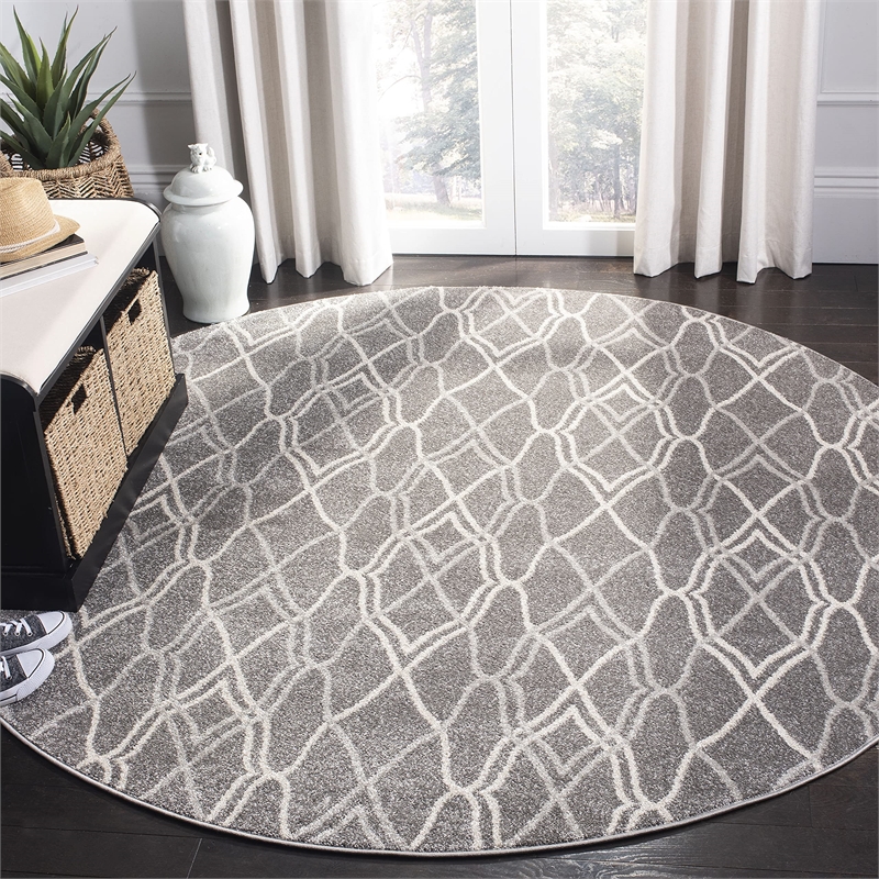 Safavieh Amherst Grey Indoor Outdoor Rug - Round 5'