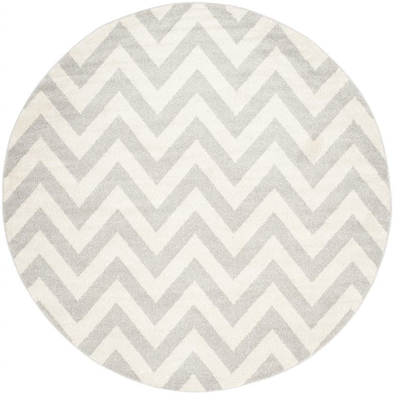 Safavieh Amherst Light Grey Indoor Outdoor Rug - Round 9'