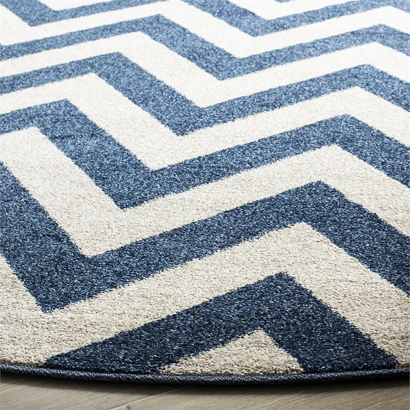 Safavieh Amherst Navy Indoor Outdoor Rug - Round 7'