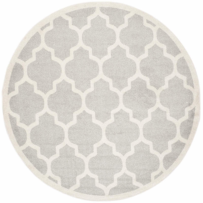 Safavieh Amherst Light Grey Indoor Outdoor Rug - Round 7'