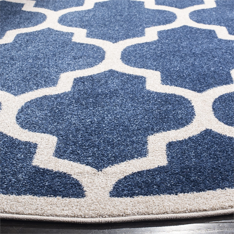 Safavieh Amherst Navy Indoor Outdoor Rug - Round 7'