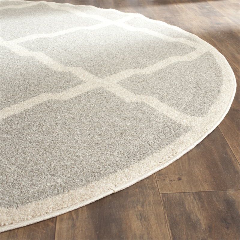 Safavieh Amherst Light Grey Indoor Outdoor Rug - Round 7'