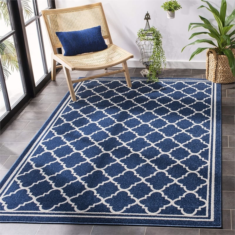 Safavieh Amherst Navy Indoor Outdoor Rug - 9' x 12'