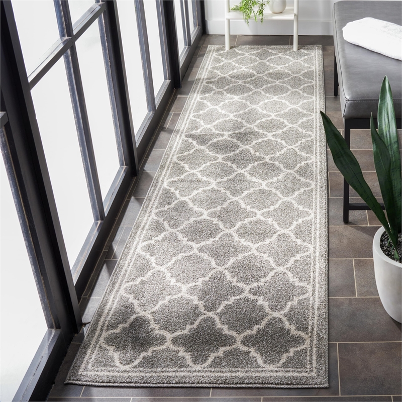 Safavieh Amherst Dark Grey Indoor Outdoor Rug - Runner 2'3