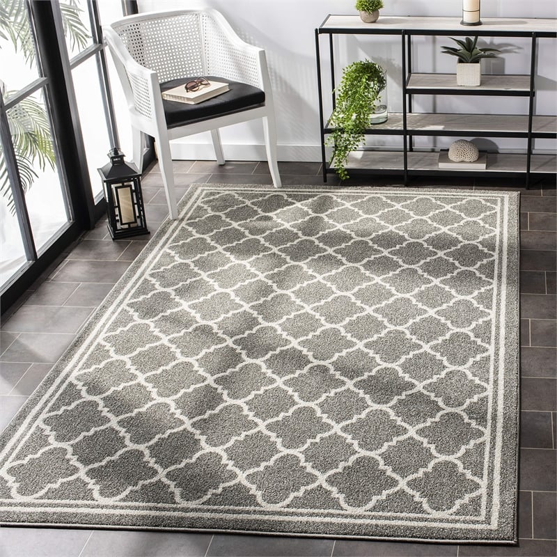 Safavieh Amherst Dark Grey Indoor Outdoor Rug - Square 5'
