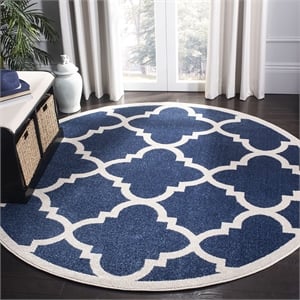 Safavieh Amherst Navy Indoor Outdoor Rug - Round 7'