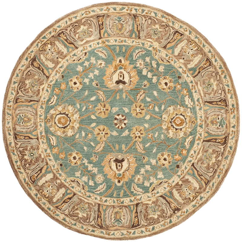 Safavieh Anatolia Teal Traditional Rug - Round 6'