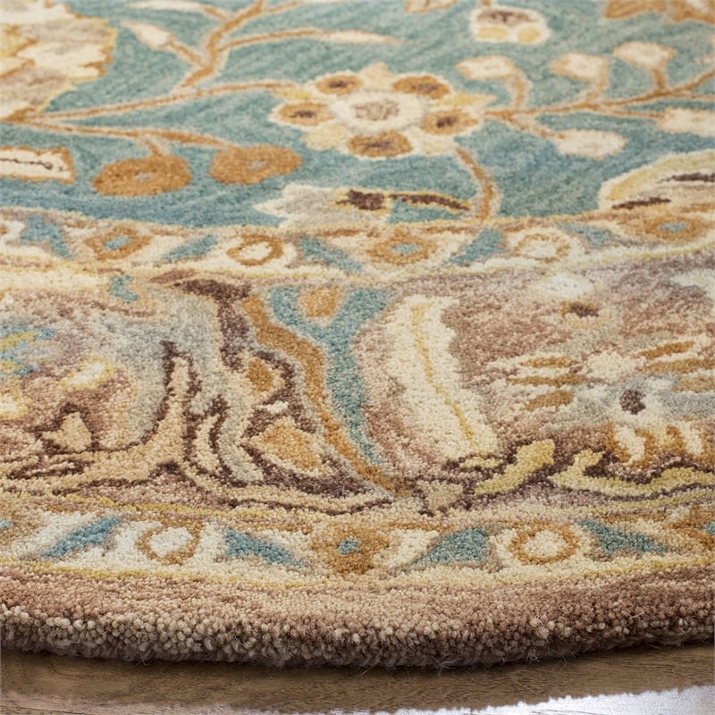 Safavieh Anatolia Teal Traditional Rug - Round 6'