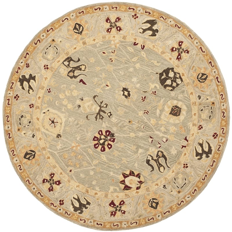Safavieh Anatolia Grey Blue Traditional Rug - Round 6'