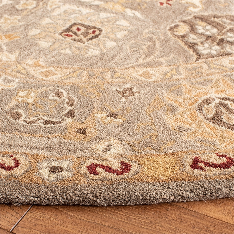 Safavieh Anatolia Grey Blue Traditional Rug - Round 6'