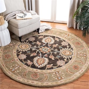 Safavieh Anatolia Black Traditional Rug - Round 6'