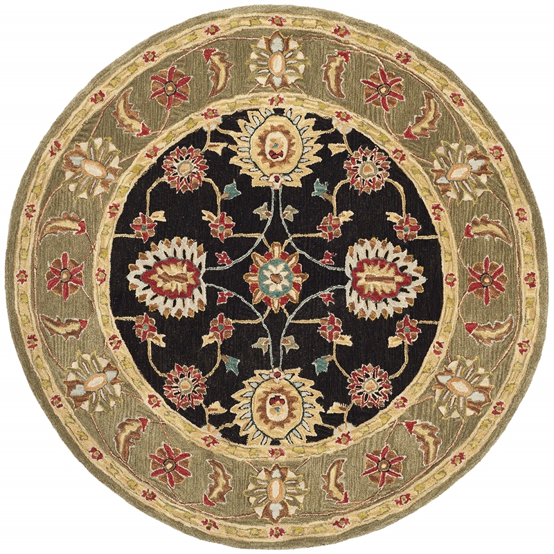 Safavieh Anatolia Black Traditional Rug - Round 6'