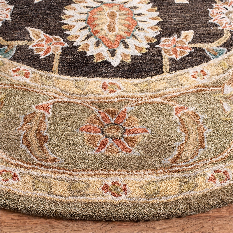 Safavieh Anatolia Black Traditional Rug - Round 6'
