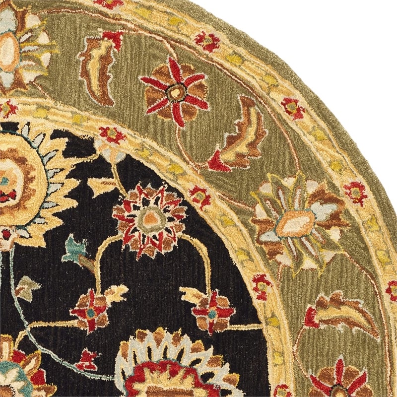 Safavieh Anatolia Black Traditional Rug - Round 6'