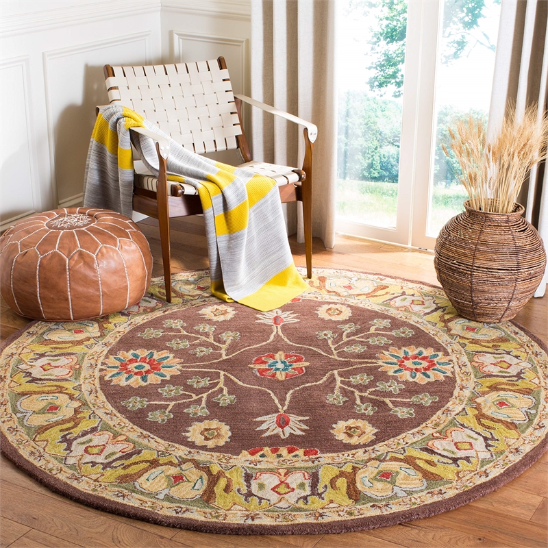 Safavieh Anatolia Brown Traditional Rug - Round 6'