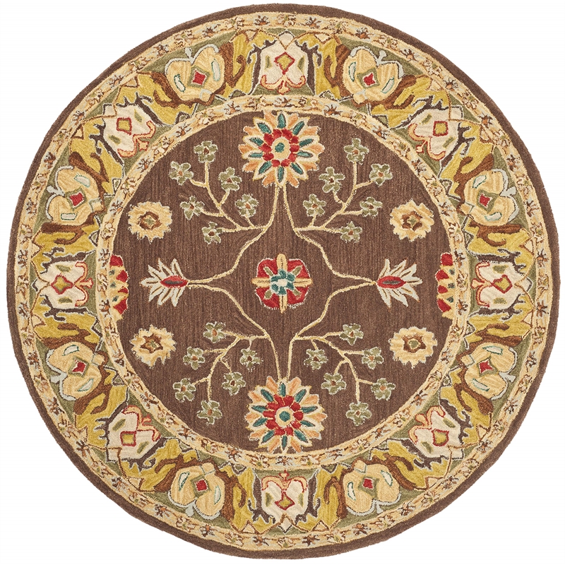 Safavieh Anatolia Brown Traditional Rug - Round 6'