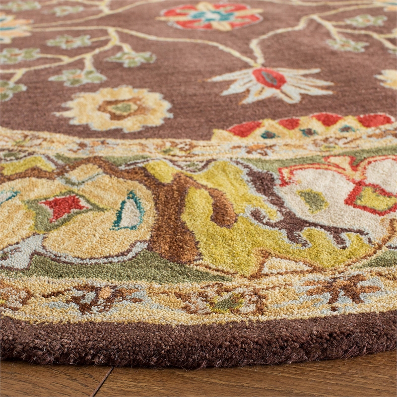 Safavieh Anatolia Brown Traditional Rug - Round 6'