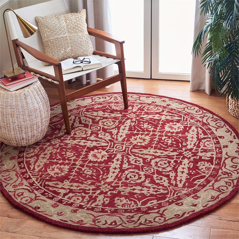 Safavieh Anatolia Red Traditional Rug - Round 6'
