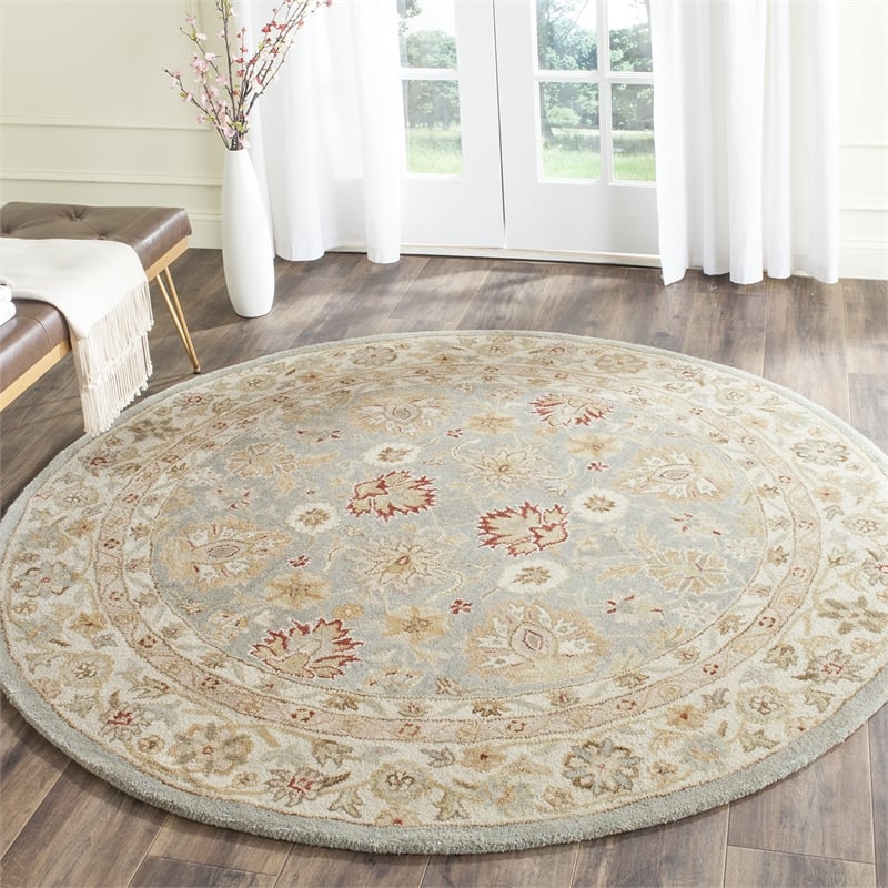 Safavieh Antiquity Grey Blue Traditional Rug - Round 3'6