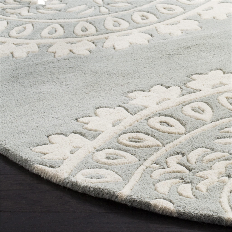 Safavieh Bella Grey Country Rug - Round 7'