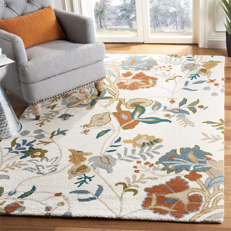 Safavieh Blossom Red Blue Country Rug - 5' x 8'