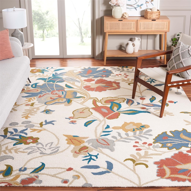 Safavieh Blossom Red Blue Country Rug - 9' x 12'
