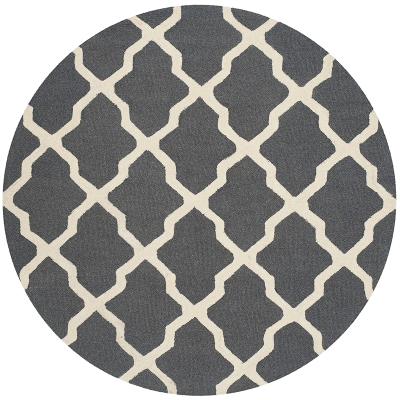 Safavieh Cambridge Dark Grey Transitional Rug - Round 4'