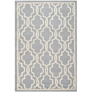 Safavieh Cambridge 11'-0&quot x 15'-0&quot Wool Hand Tufted Rug in Silver / Ivory
