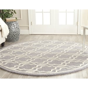 Safavieh Cambridge 6'-0&quot x 6'-0&quot Wool Hand Tufted Rug in Silver / Ivory
