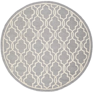 Safavieh Cambridge 6'-0&quot x 6'-0&quot Wool Hand Tufted Rug in Silver / Ivory
