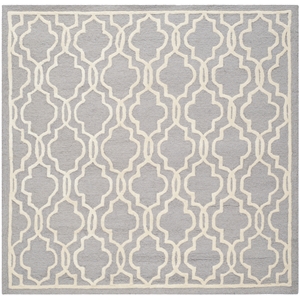 Safavieh Cambridge 6'-0&quot x 6'-0&quot Wool Hand Tufted Rug in Silver / Ivory