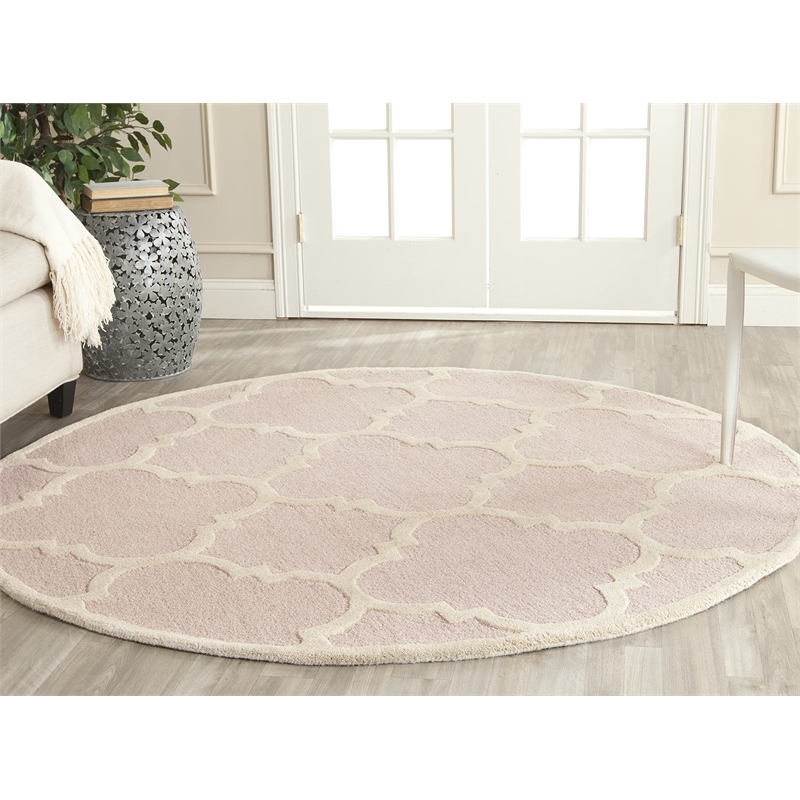Safavieh Cambridge Light Pink Transitional Rug - Round 6'