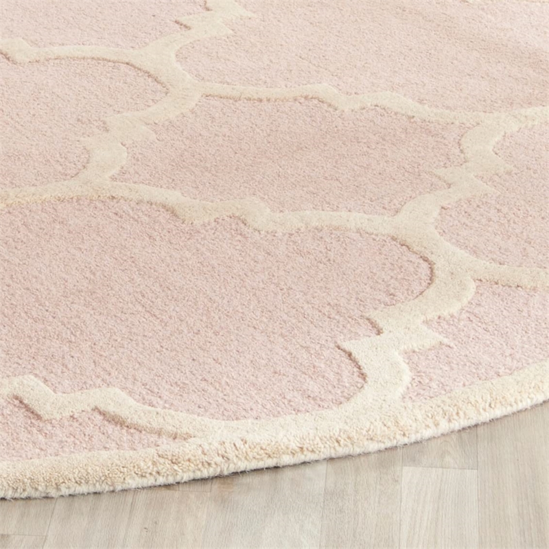 Safavieh Cambridge Light Pink Transitional Rug - Round 6'