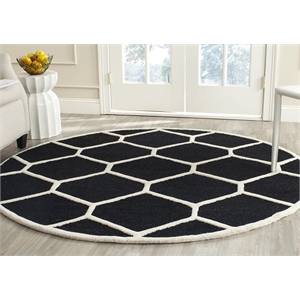 Safavieh Cambridge Black Transitional Rug - Round 6'