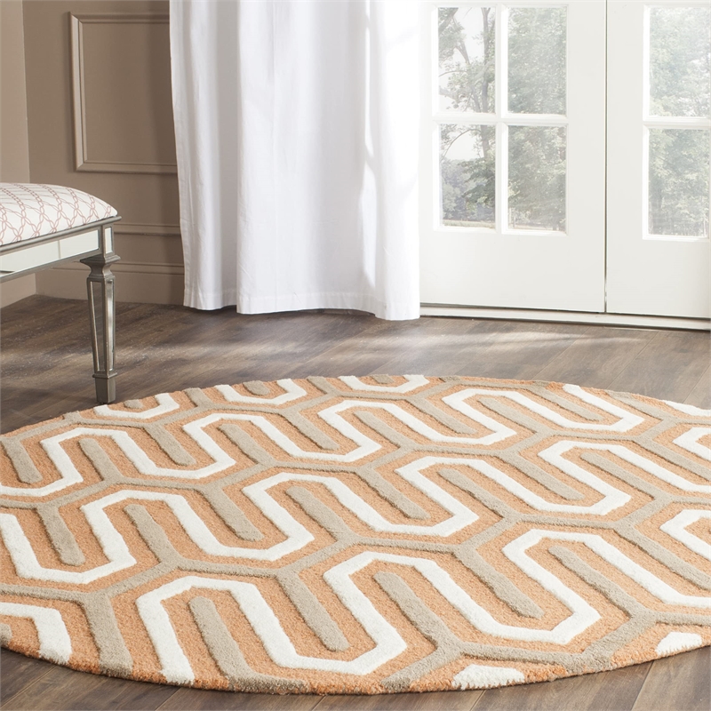 Safavieh Cambridge Orange Transitional Rug - Round 6'