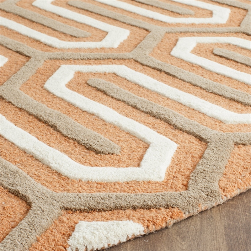 Safavieh Cambridge Orange Transitional Rug - Round 6'