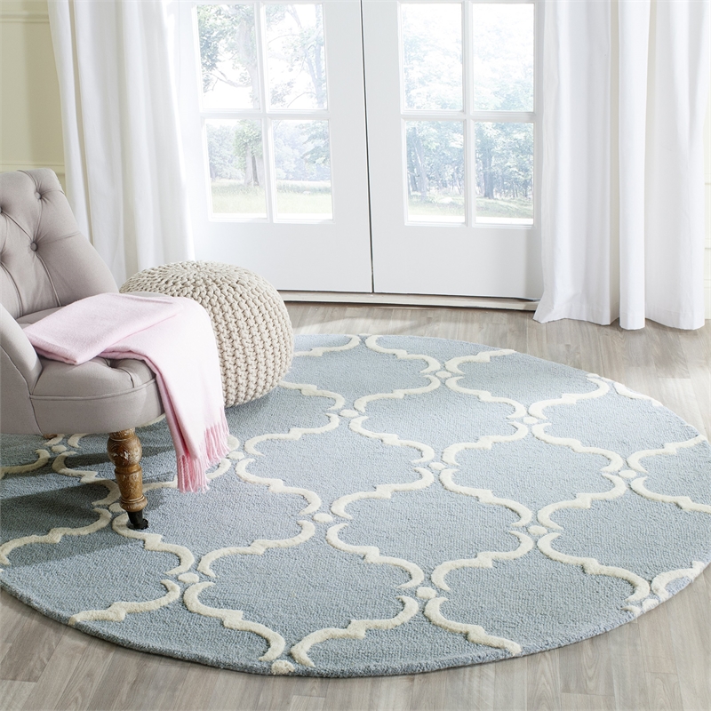 Safavieh Cambridge Blue Transitional Rug - Round 6'