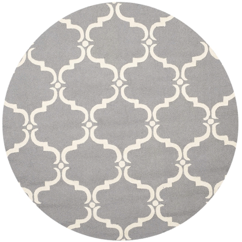 Safavieh Cambridge Dark Grey Transitional Rug - Round 6'