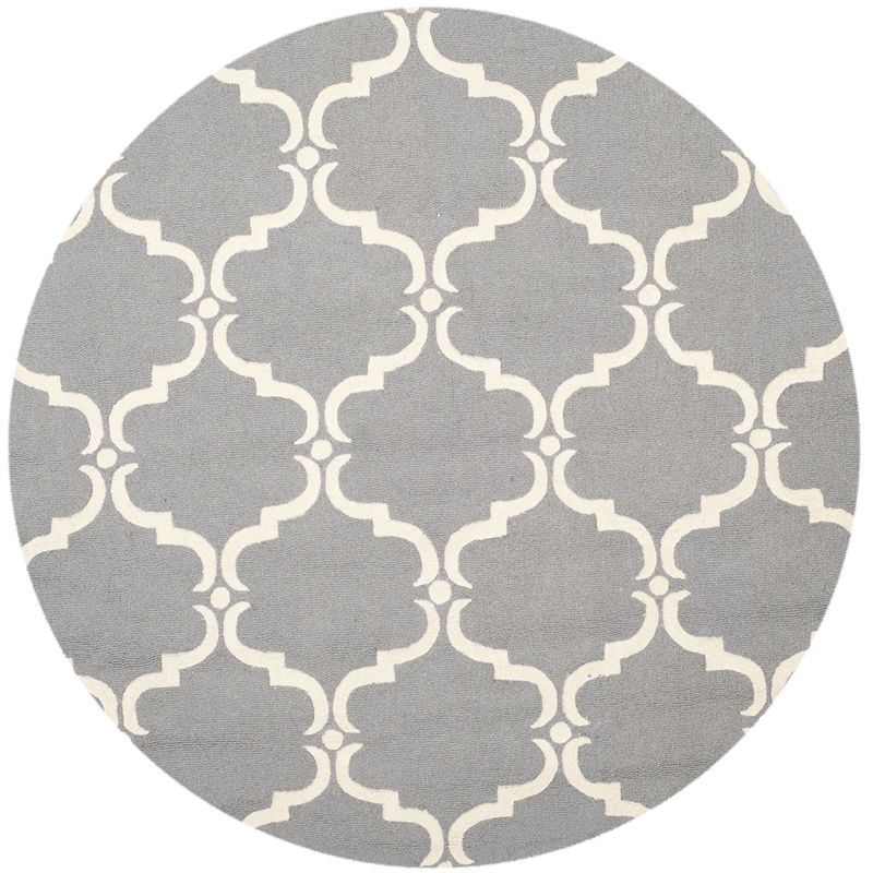 Safavieh Cambridge Dark Grey Transitional Rug - Round 8'