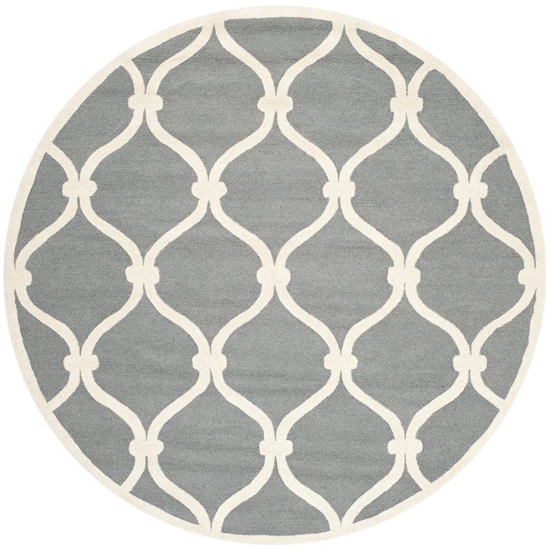 Safavieh Cambridge Dark Grey Transitional Rug - Round 8'