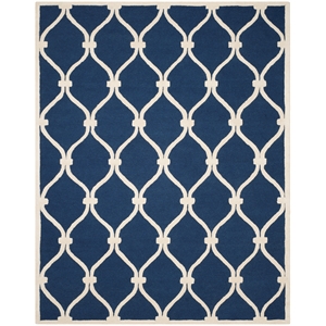 Safavieh Cambridge 10'-0&quot x 14'-0&quot Wool Hand Tufted Rug in Navy / Ivory