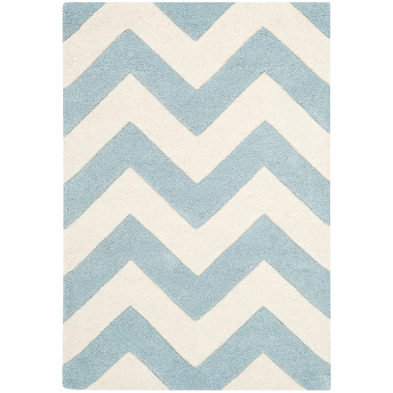 Safavieh Chatham 3' X 5' Wool Hand Tufted Rug in Blue / Ivory