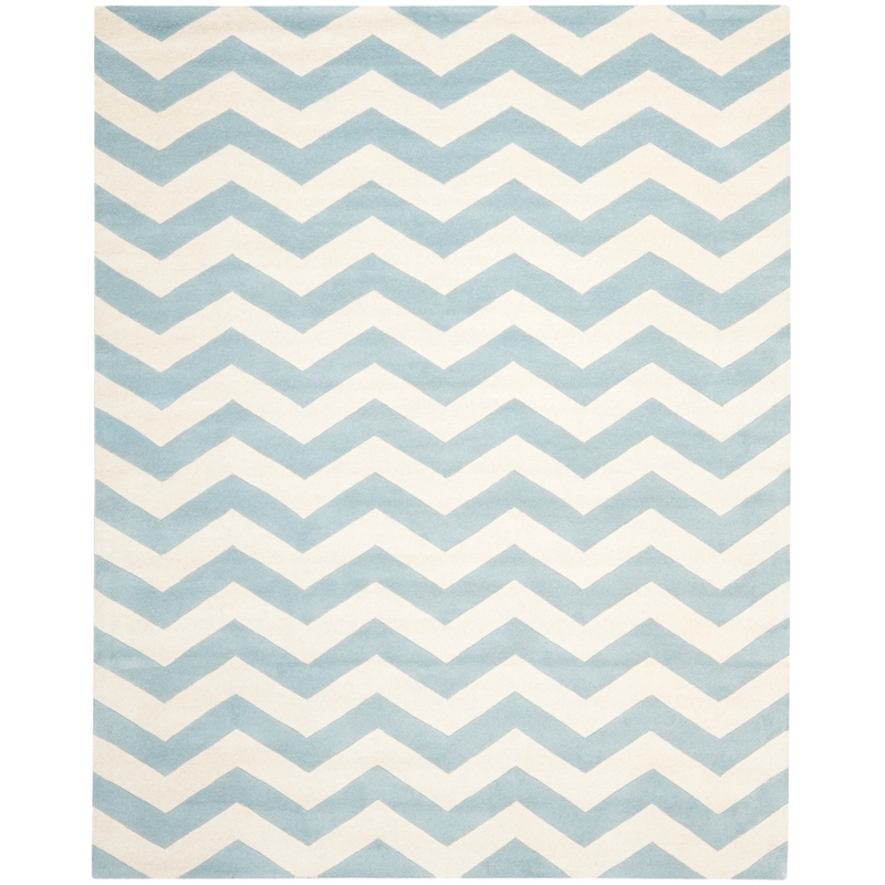 Safavieh Chatham 10' X 14' Wool Hand Tufted Rug in Blue / Ivory