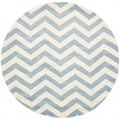 Safavieh Chatham 5' X 5' Round Wool Hand Tufted Rug in Blue / Ivory