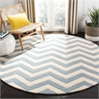 Safavieh Chatham 9' X 9' Round Wool Hand Tufted Rug in Blue / Ivory