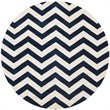 Safavieh Chatham 5' X 5' Round Wool Hand Tufted Rug in Navy / Ivory