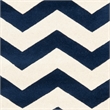 Safavieh Chatham 10' X 10' Square Wool Hand Tufted Rug in Navy / Ivory