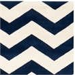 Safavieh Chatham 10' X 10' Square Wool Hand Tufted Rug in Navy / Ivory